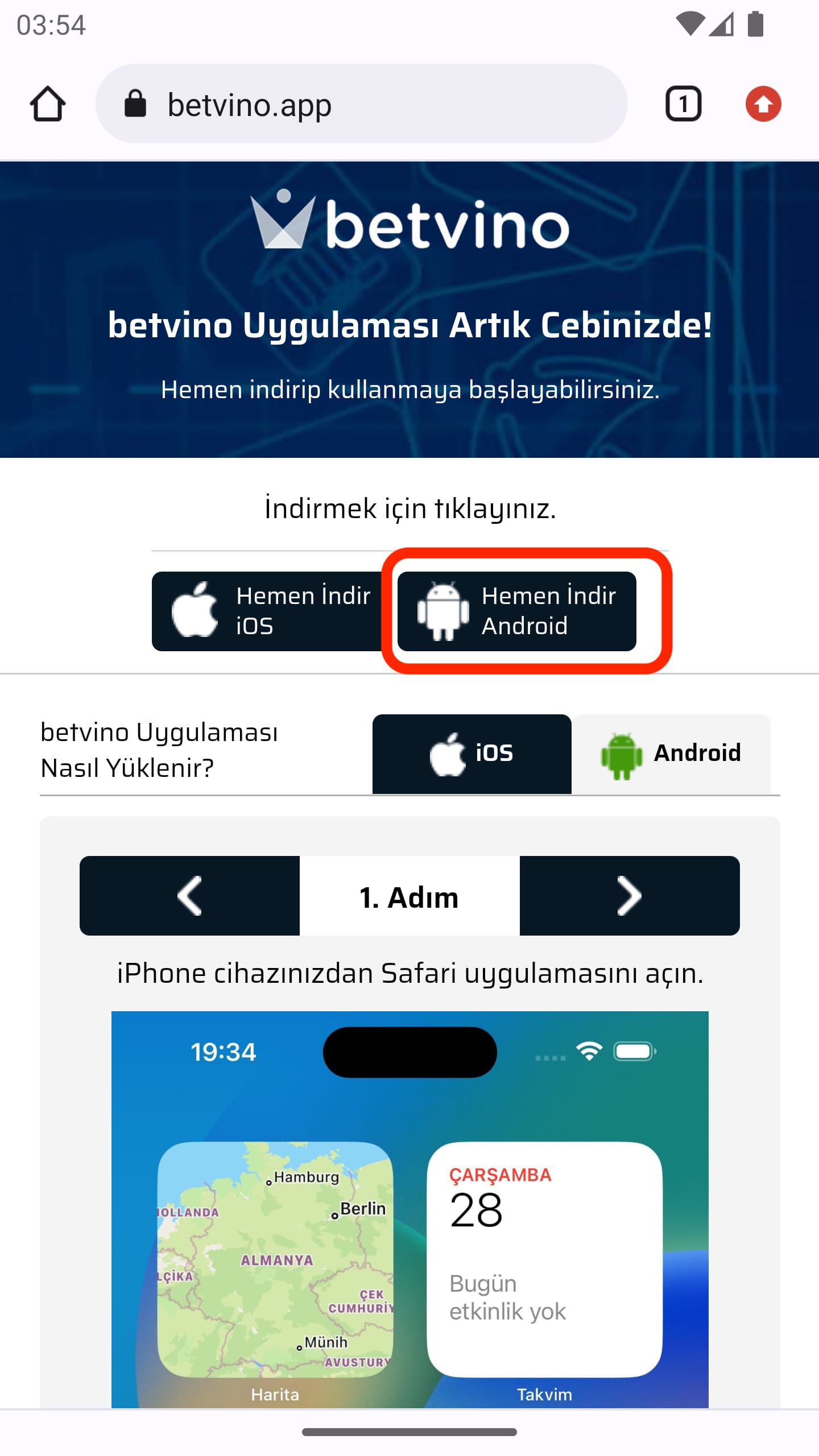 betvino Mobil Tanıtım - Adım 4